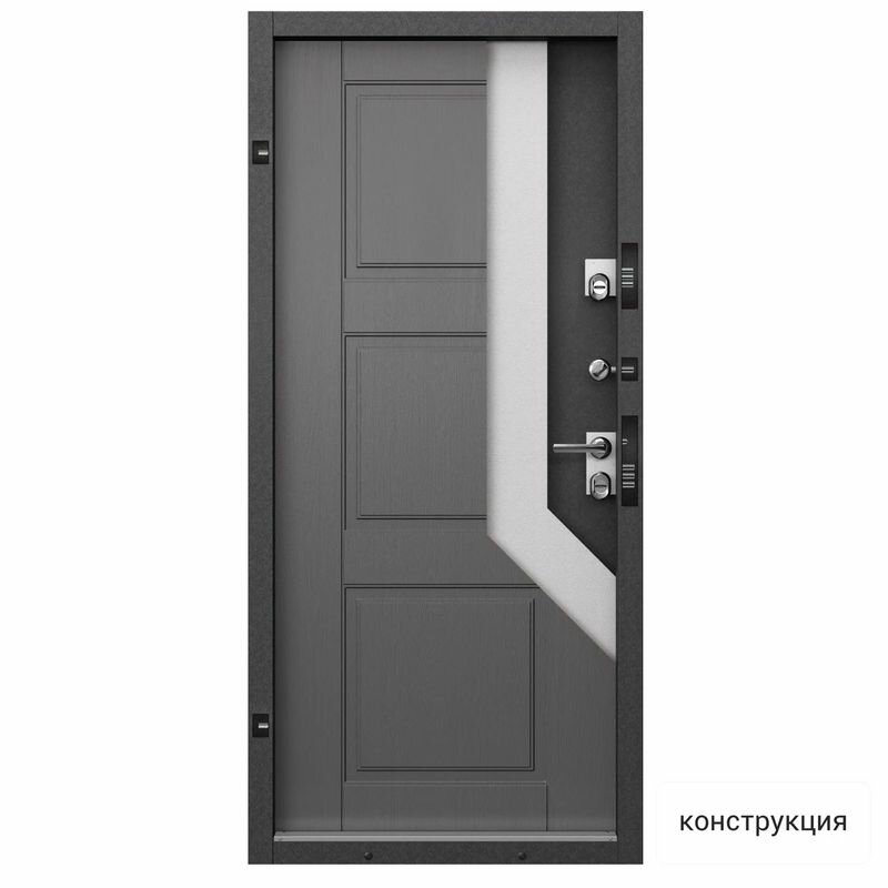 Дверь входная Torex для дома Village 950х2050 правый, тепло-шумоизоляция, терморазрыв, антикоррозийная защита, замки 4-го и 2-го класса, черный/серый - фотография № 5