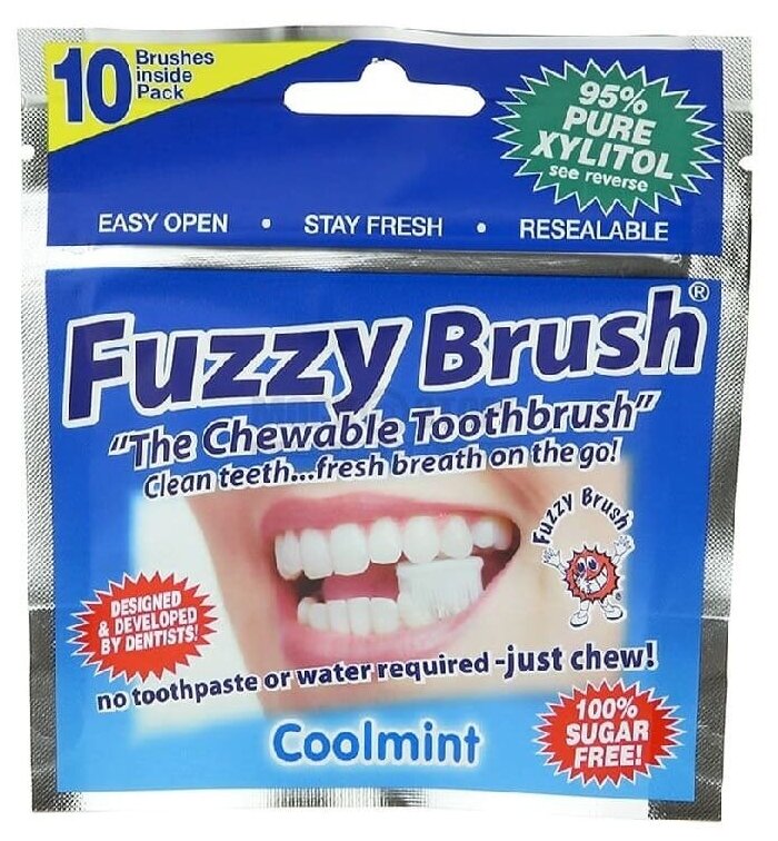 Щетки зубные для взрослых, одноразовые, торговой марки "FUZZY BRUSH", 1шт