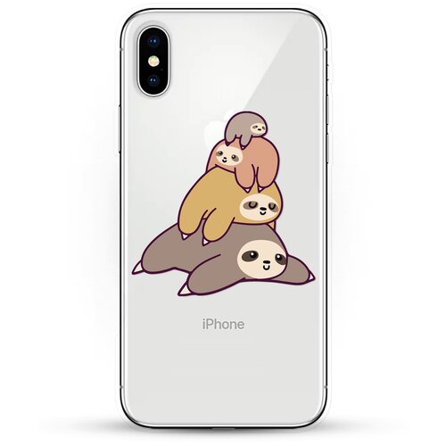 фото Силиконовый чехол 4 ленивца на apple iphone xs max andy & paul