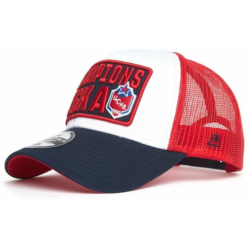 фото Бейсболка мужская с сеткой хк цска с сеткой atributika & club, кепка красная атрибутика и клуб летняя