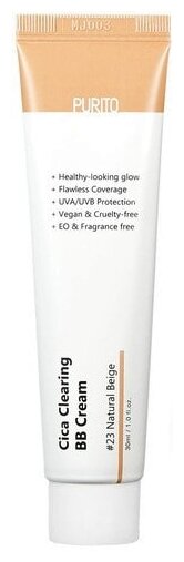 Purito BB крем Cica Clearing, SPF 38, 30 мл/30 г, оттенок: 23 natural beige, 1 шт.
