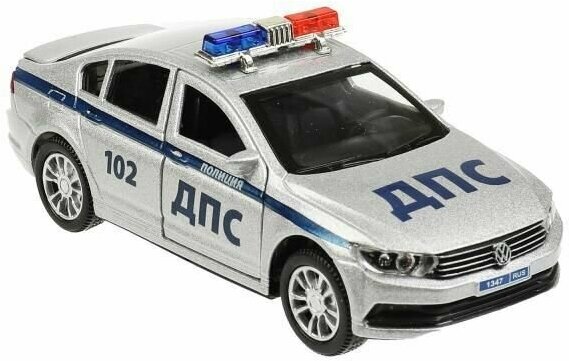 Машинка металлическая ТехноПарк Volkswagen Passat. Полиция 12см свет, звук PASSAT-12SLPOL-SR