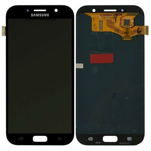 Дисплей для телефона Samsung A720F (A7 2017) в сборе с тачскрином Черный - (AMOLED, с регулировкой подсветки) дисплей для samsung a205 a20 в сборе с тачскрином черный amoled с регулировкой подсветки