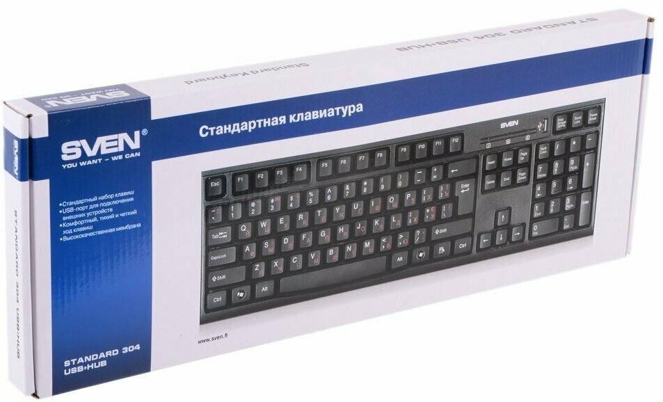 Клавиатура SVEN Standard 304, USB, черный - фотография № 16