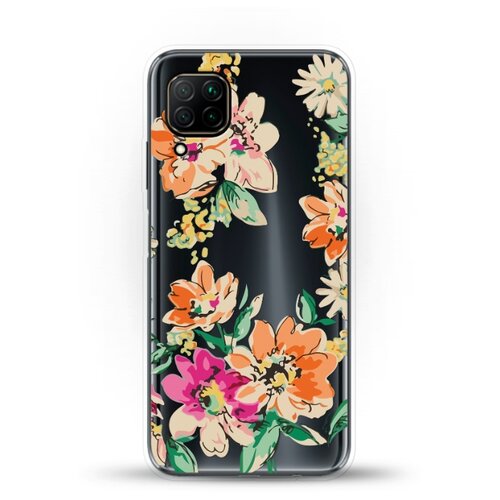 фото Силиконовый чехол цветы оранжевые на huawei p40 lite andy & paul