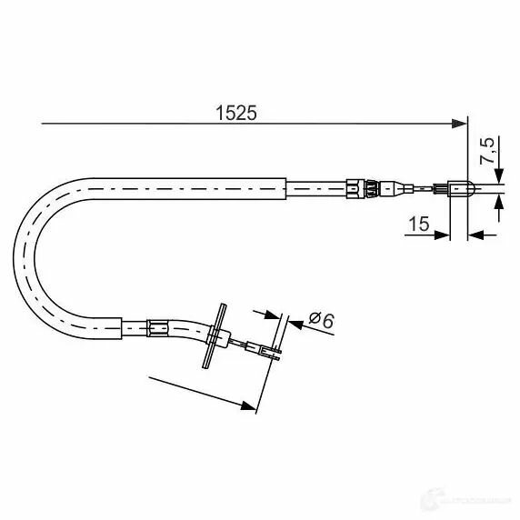 Трос стояночного тормоза задний левый Bosch 1987477858 для Mercedes-Benz Sprinter Volkswagen LT28 Volkswagen LT II