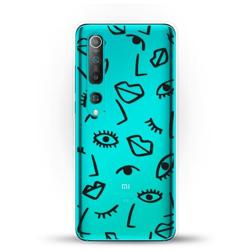 фото Силиконовый чехол глаза и губы на xiaomi mi 10 pro andy & paul