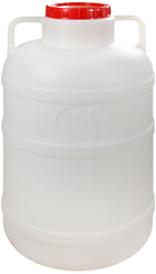 Альтернатива Канистра - бочка 50л, белая пластиковая канистра, пищевая