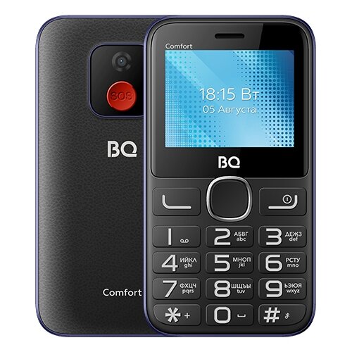 фото Телефон bq 2301 comfort, черный/синий