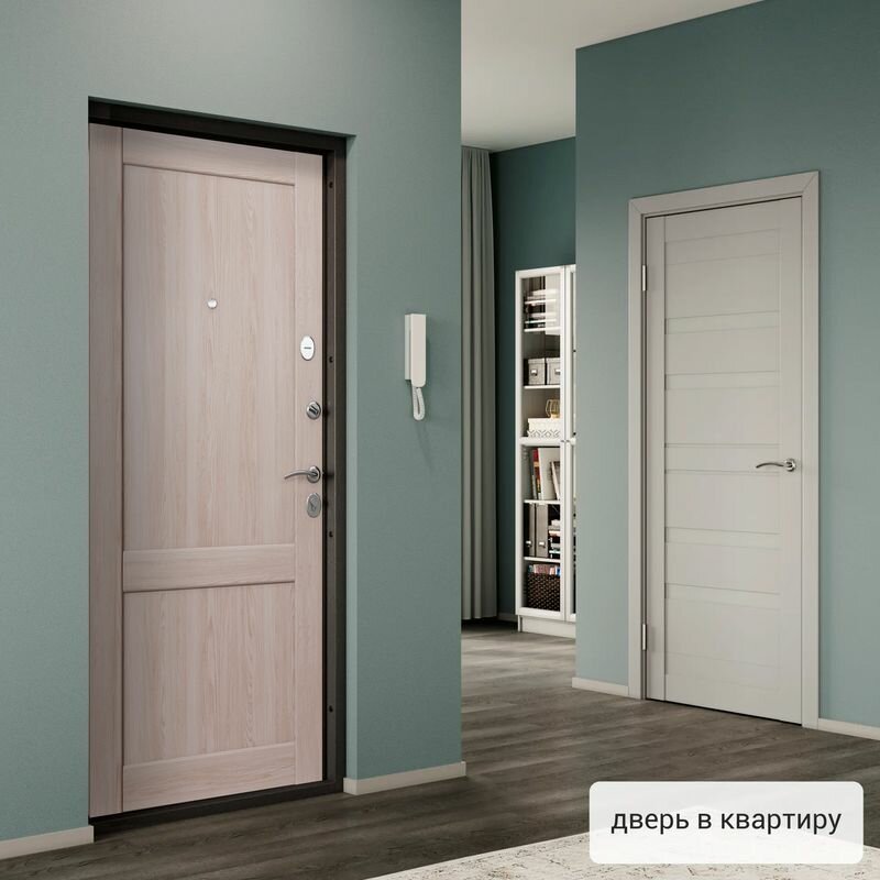 Дверь входная Torex для квартиры металлическая Flat-XL, 860х2050 правый, тепло-шумоизоляция, антикоррозийная защита, замки 4-го класса, черный/бежевый - фотография № 4