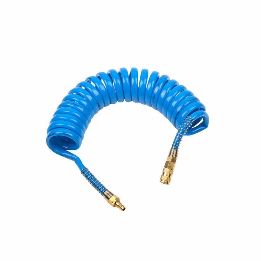 GARWIN PRO 808750-1014-05 Шланг полиуретан (PU) 14*10, витой, 5 м, синий, БРС в комплекте - фото №3