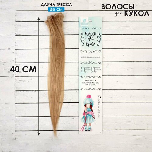 фото Волосы-тресс для кукол «прямые» длина волос: 40 см, ширина: 50 см, №18 школа талантов