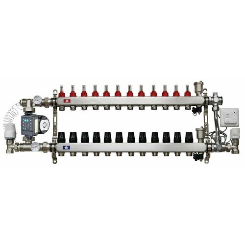 Комплект обвязка для теплого пола KOMFORT с частотным насосом Pumpman на 12 выходов