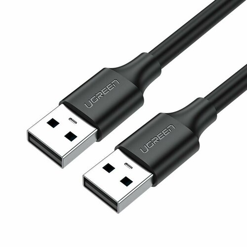 Кабель UGREEN US102 (10310) USB 2.0 A Male to A Male Cable. Длина: 1,5м. Цвет: черный адаптер конвертер can bus с usb кабелем и поддержкой xp win7 win8 win10