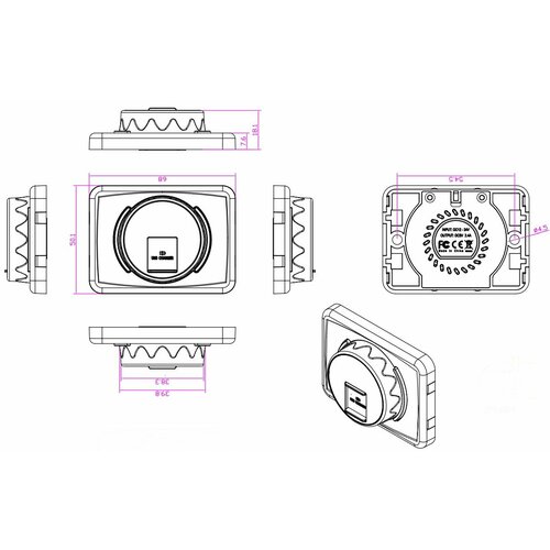 Розетка usb встраиваемая мощность 24w 2-usb