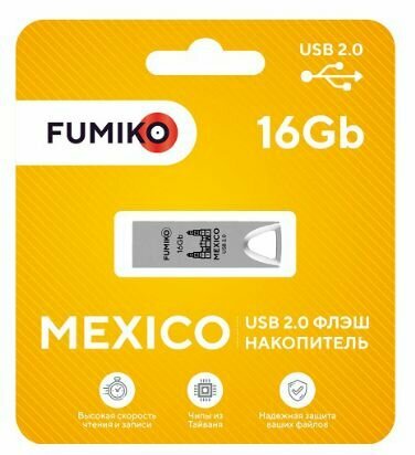 Карта памяти 16GB FUMIKO MEXICO серебро USB 2.0