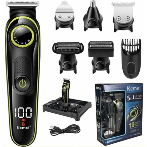 Триммер многофункциональный для волос и бороды KM-696 5 в 1 Триммер для носа Машинка для стрижки волос Электробритва 239900₽