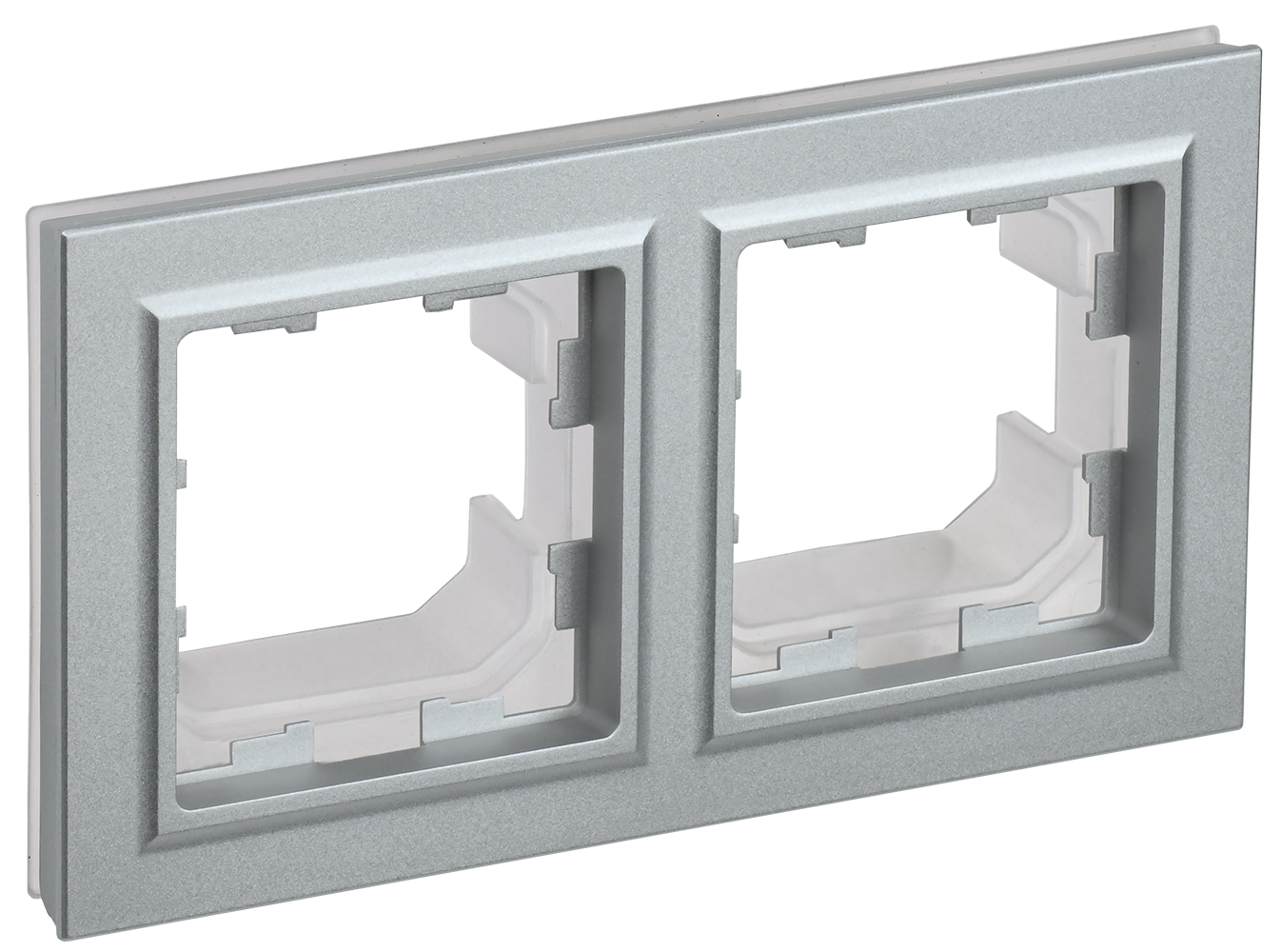 фото BRITE Рамка 2-местная IP44 РУ-2-БрА-44 алюминий IEK