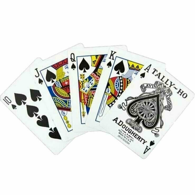 Игральные карты Tally-Ho Circle, красная рубашка, 54шт, пластиковое покрытие — фото 1