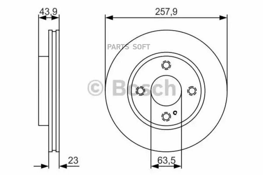 BOSCH 0986479S38 0 986 479 S38_диск тормозной передний!\ Mazda 2 07>, Ford Fiesta 1.3/1.5/1.4/TDCi/1.6TDCi 08>