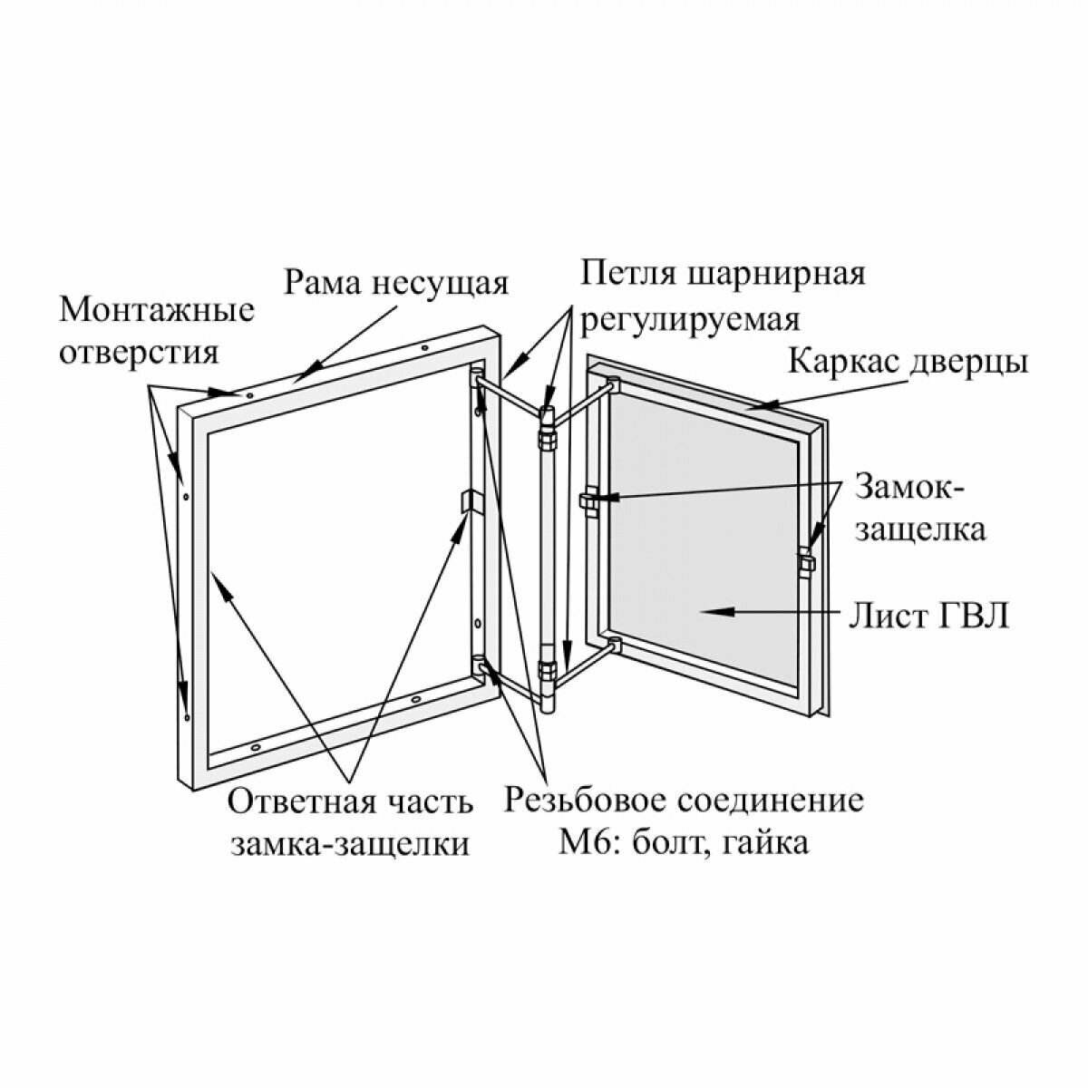 Ревизионный люк нажимной под плитку 500х500 - фотография № 6