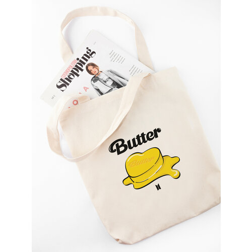 фото Сумка шоппер , фактура гладкая, желтый, бежевый keks