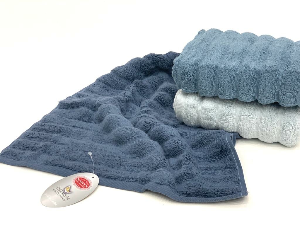 Комплект махровых полотенец 90х150 (3 шт) 1001 EZGI-7 Karven (синий-голубой), Комплект полотенец (3 шт)