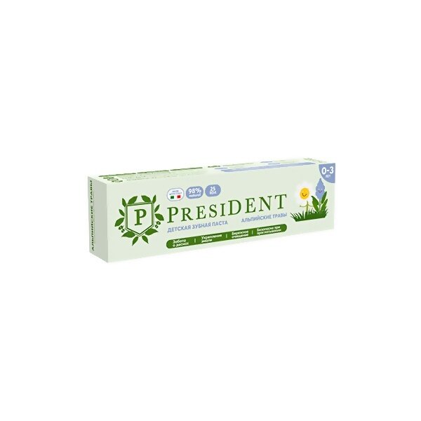 Зубная паста детская President Альпийские травы 0-3 32г ООО Орбита СП - фото №20