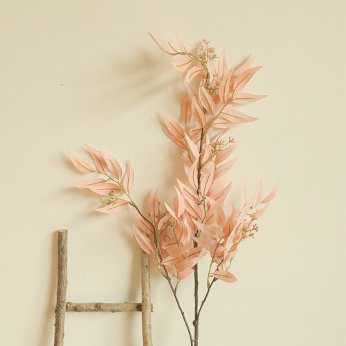 Искусственная ветка Бамбук 75 см полиэстер цвет розовый