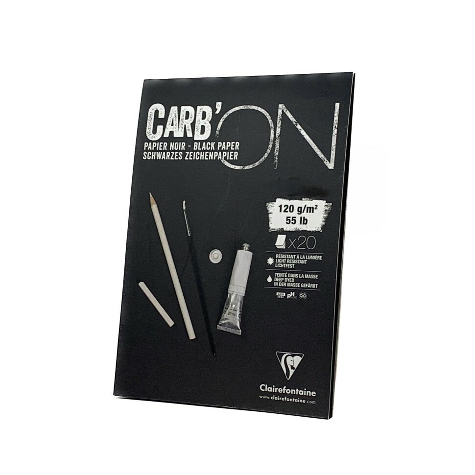 Скетчбук-склейка Clairefontaine "Carb'ON" А3 20 л 120 г, мелкозернистый, черный - фото №5