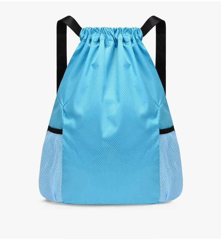 Рюкзак спортивный сумка мешок для сменной обуви голубого цвета