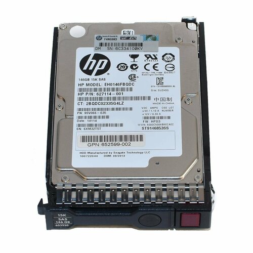 HPE Жесткий диск HP 146GB 25 SFF SAS 15k 627114-001 615600₽