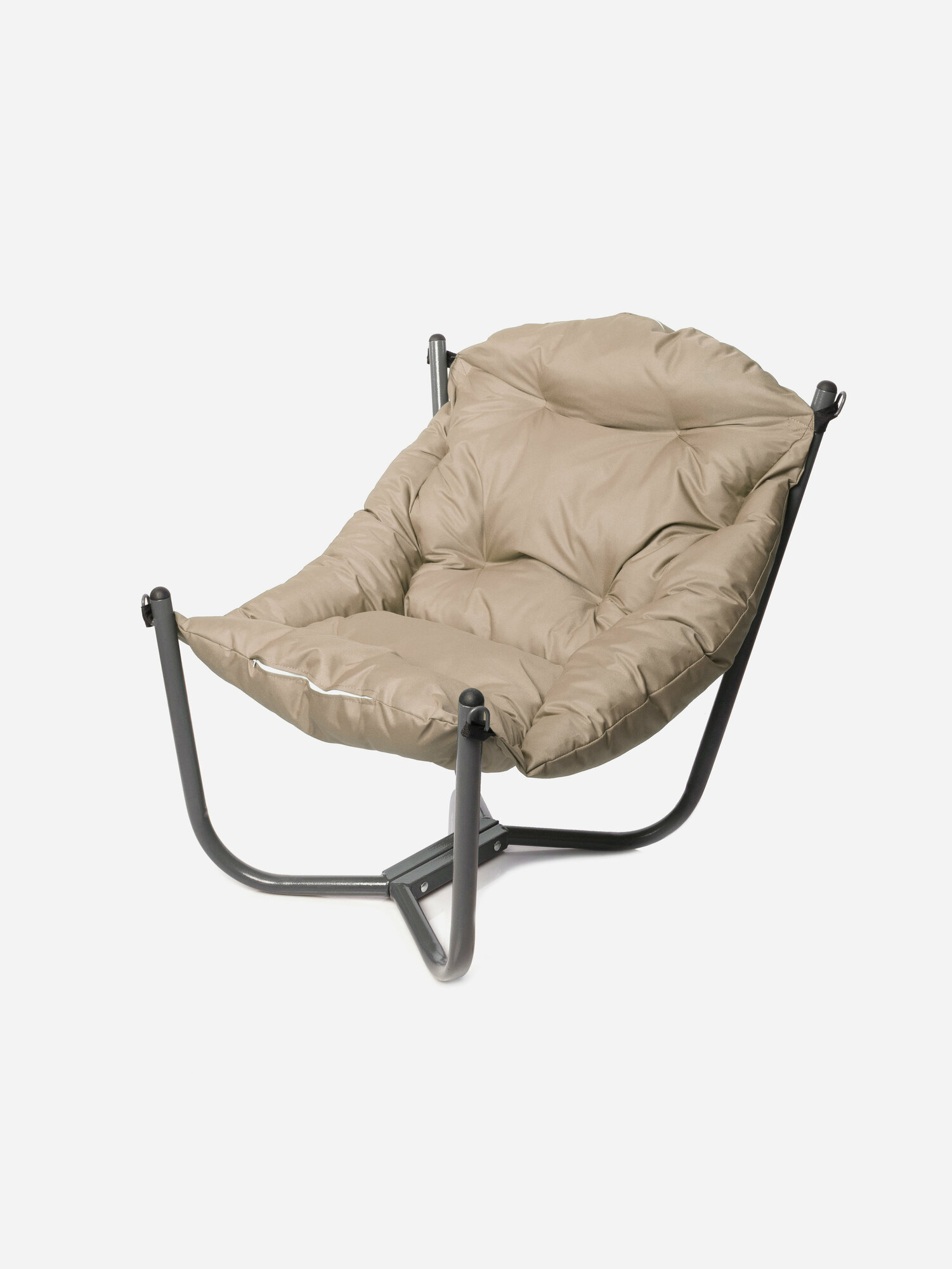 Мягкое кресло для дачи и дома Чил серое бежевая подушка