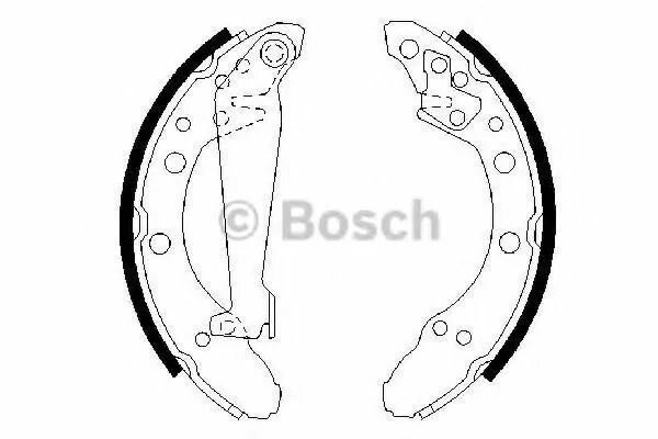 Барабанные тормозные колодки задние Bosch 0986487536 для Audi, Volkswagen (4 шт.)