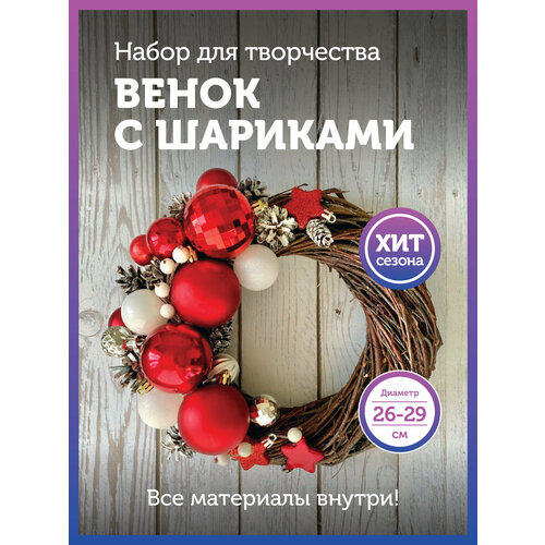 Красный новогодний венок своими руками