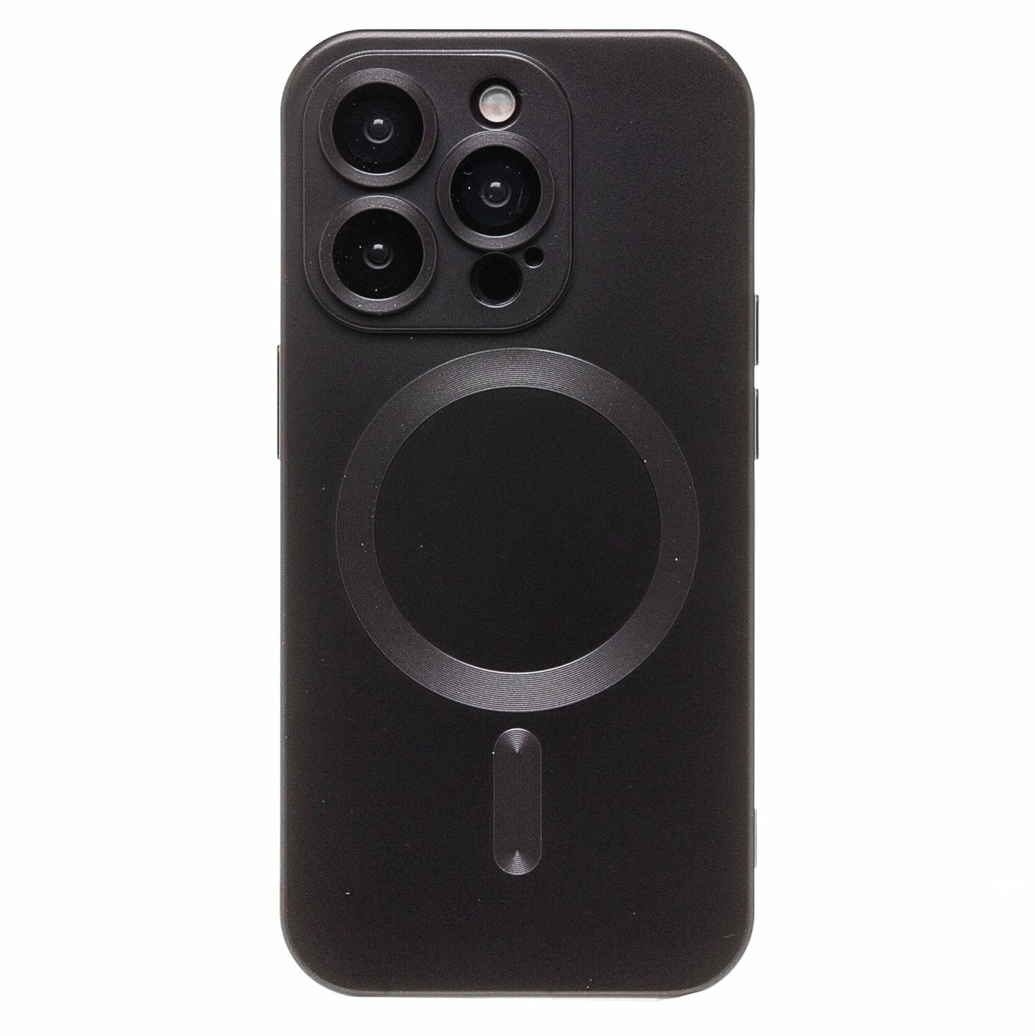 Чехол с магнитом MagSafe на Apple iPhone 15 Pro /МагСейф для аксессуаров, зарядки, матовое покрытие/ черный