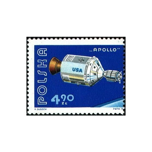 (1975-035) Марка Польша Аполлон Совместный экспериментальный полет советского и американского к