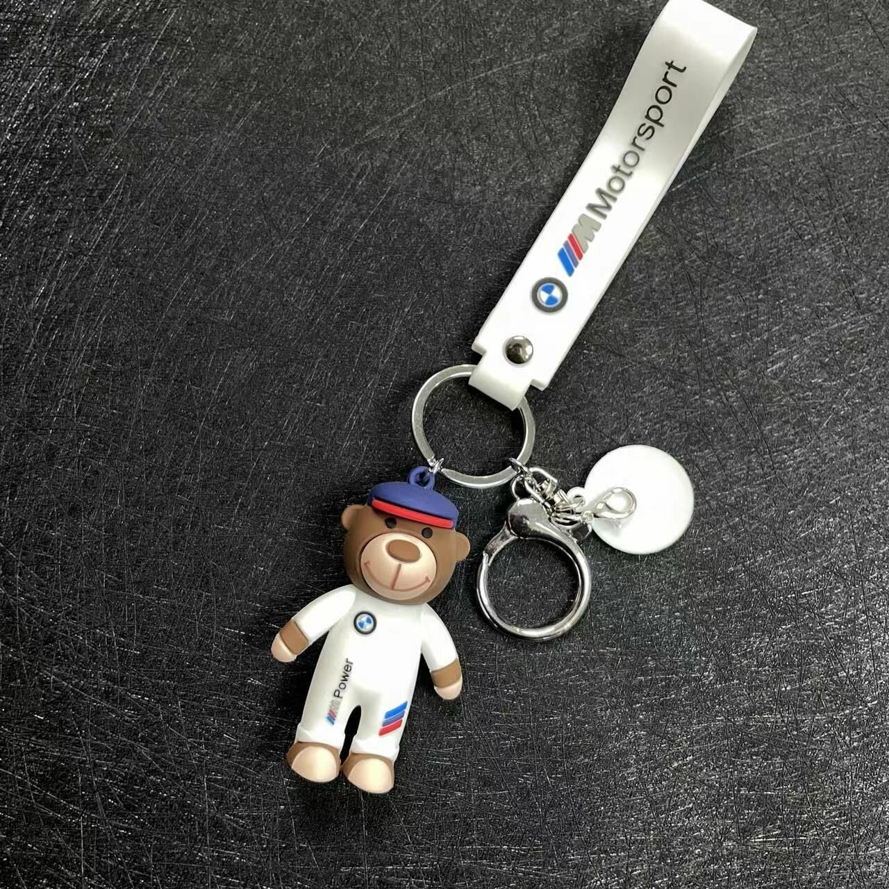 фото Oбъемный брелок автомобильный, брелок на ключи, сумку, рюкзак/ BMW/ Мишка MOTOSPORT/ БМВ