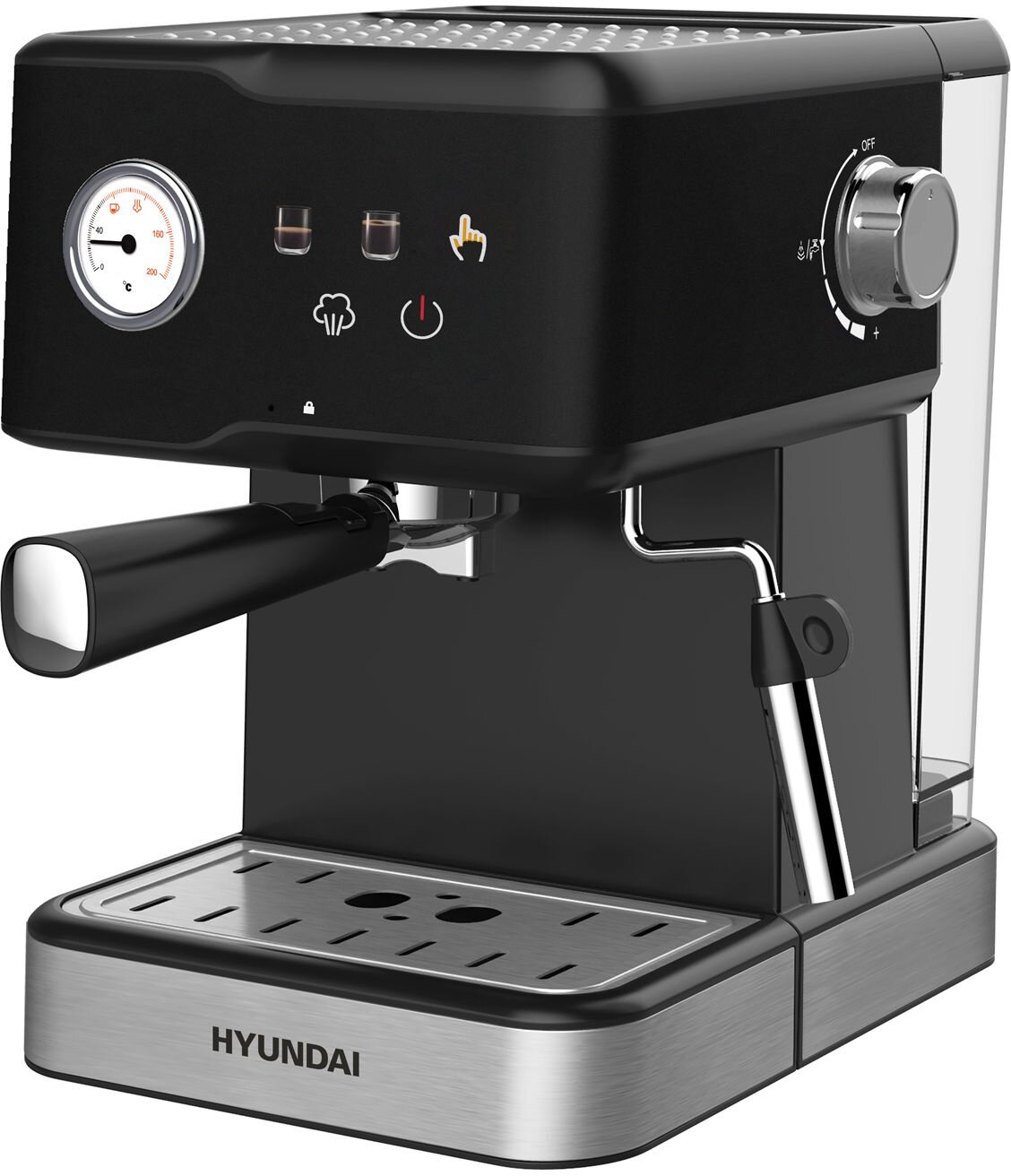Кофеварка рожковая Hyundai HEM-4204 черный - фотография № 1