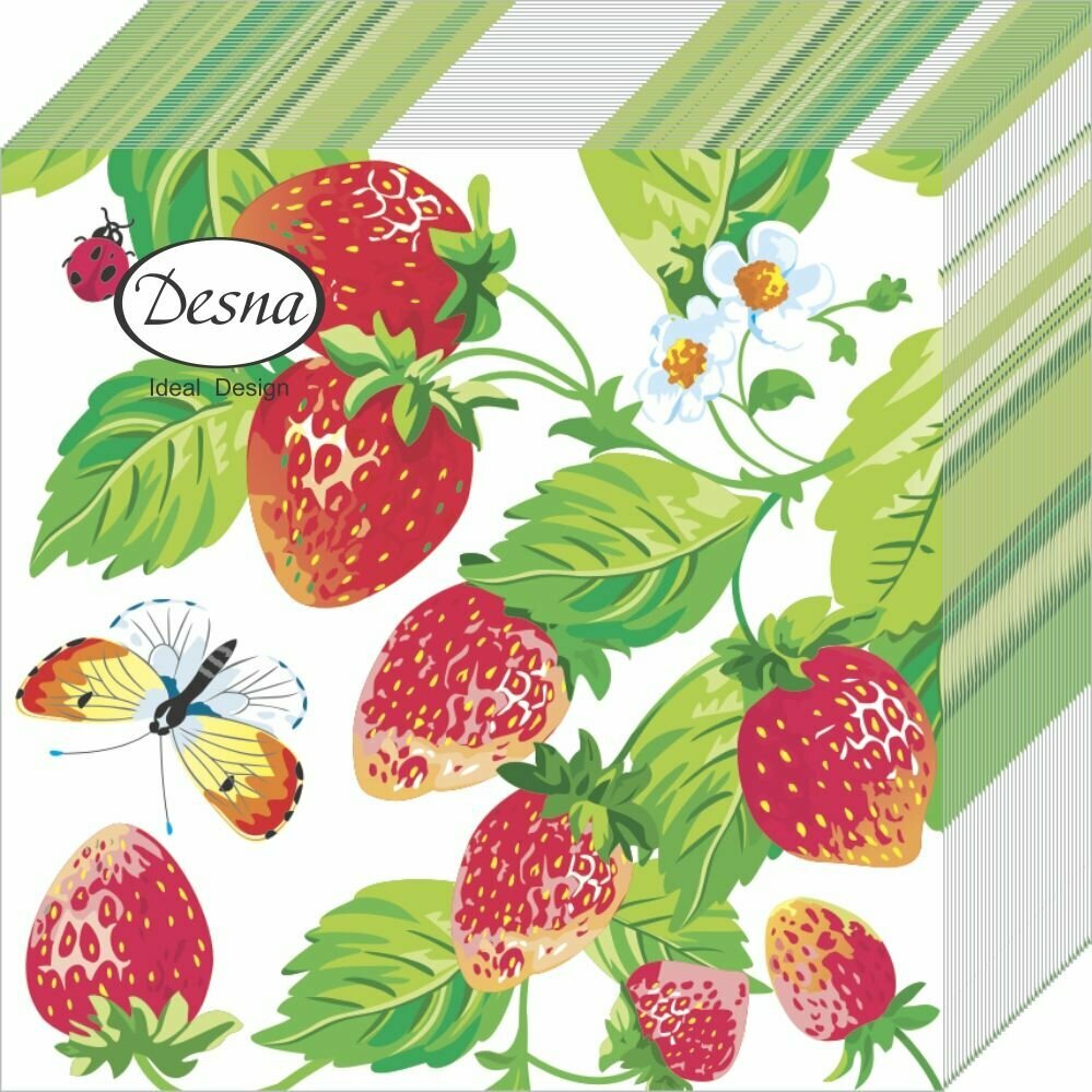 фото Салфетки бумажные "Лимон", 1 слой, 24х24см, 40 шт