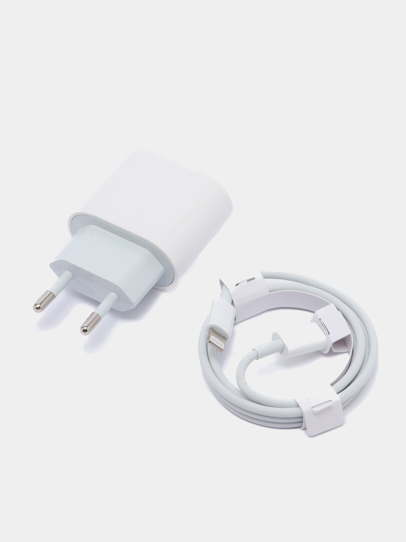 Блок питания + кабель для iPhone 12 18W / СЗУ Адаптер выход USB-C / Зарядка для быстрой зарядки айфона Type-c с шнуром для Apple iPhone