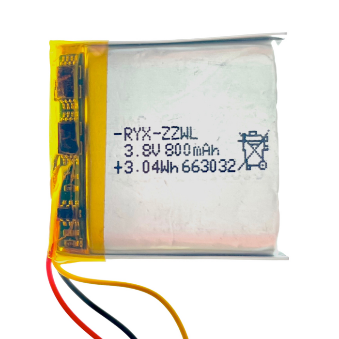 Аккумулятор (батарея) 663032 три провода 800mah 3,7v (32х30х6,6 мм)