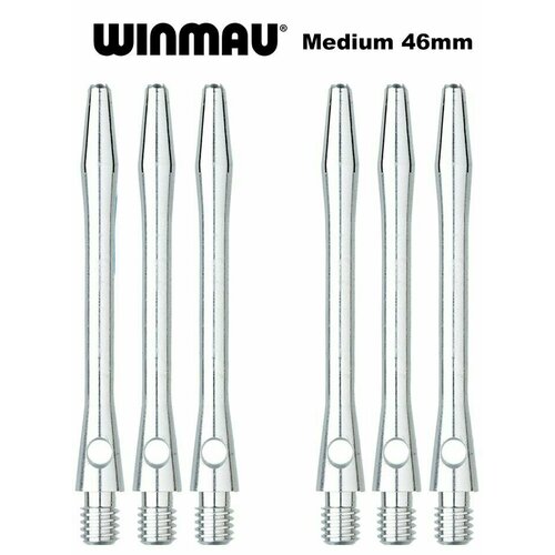 фото 6шт алюминиевых хвостовиков для дротиков дартс winmau plain aluminium medium.