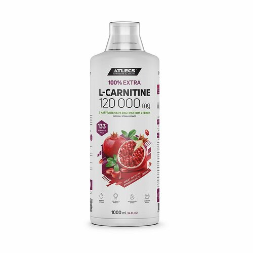 карнитин l carnitine atlecs 120000 мг 1000 мл гранат Atlecs L-carnitine 120000 mg, 1000 мл. (гранат)