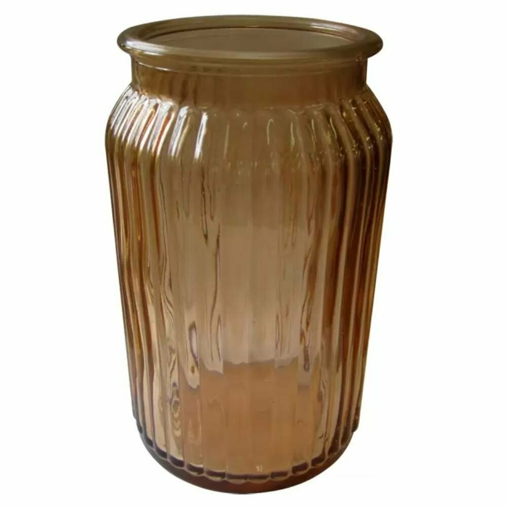 фото Ваза NiNaGlass Реана 1, 20 см, прямоугольная, стекло, коньяк