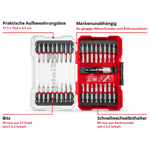 Набор бит Einhell 33 предмета,50 мм, с держателем (118903)