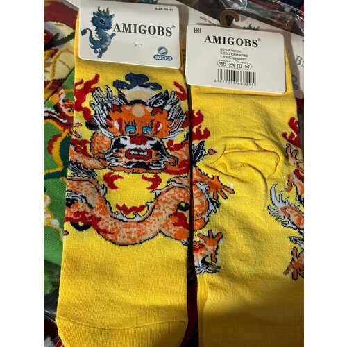 Носки Amigobs, размер 36-41, желтый