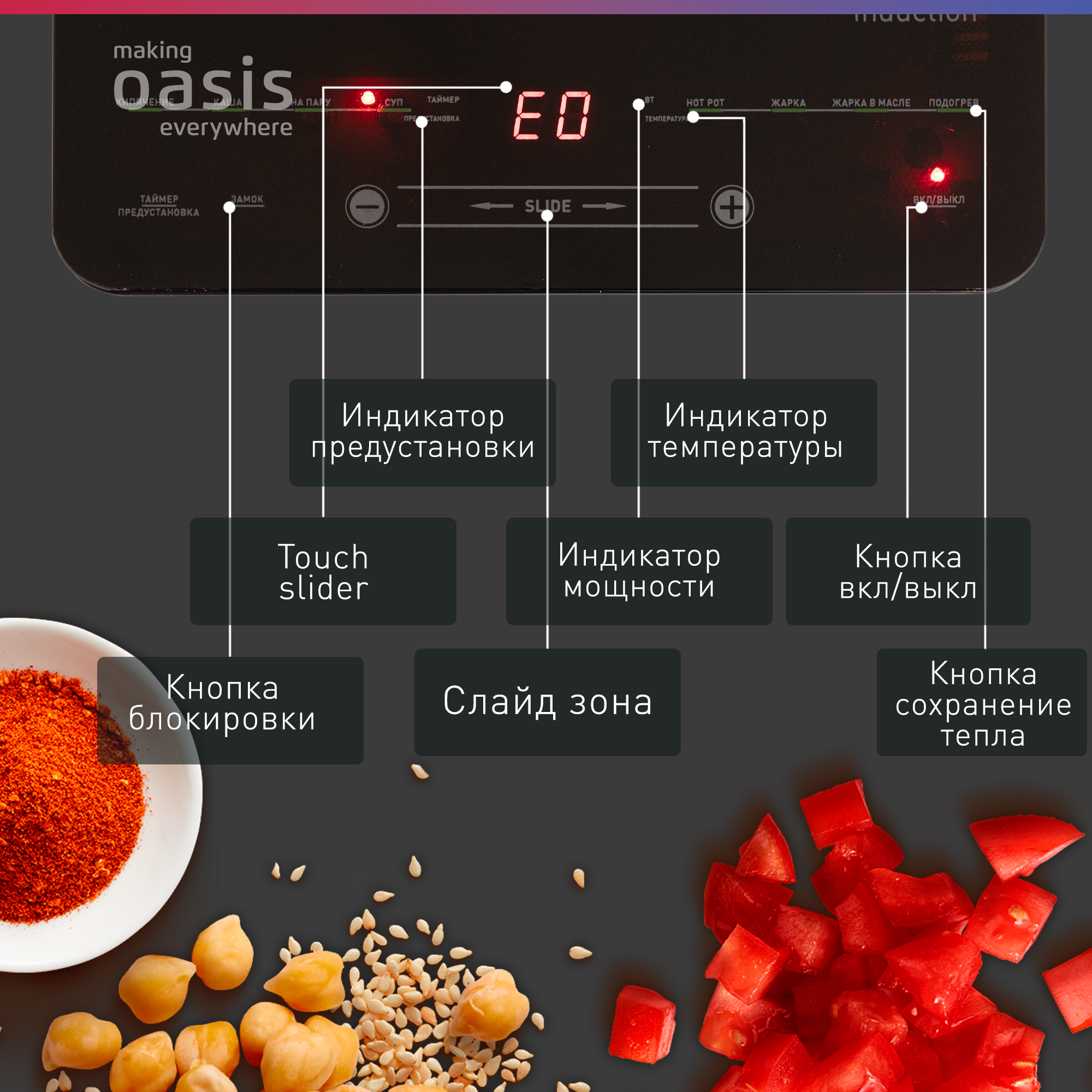 Плита индукционная, настольная Oasis РI-B24SL — фото 3