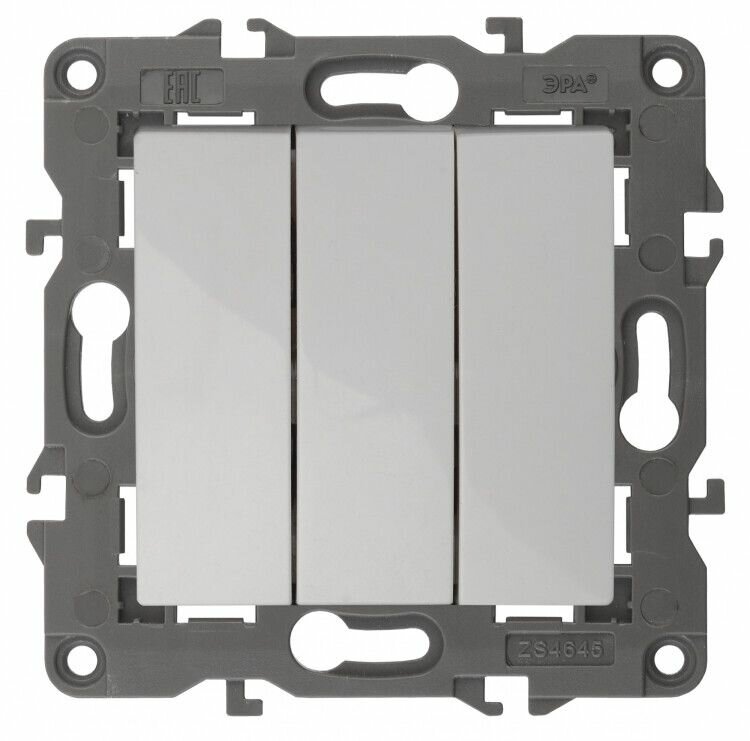 фото Выключатель тройной, 10АХ-250В, IP20, Эра Elegance, белый