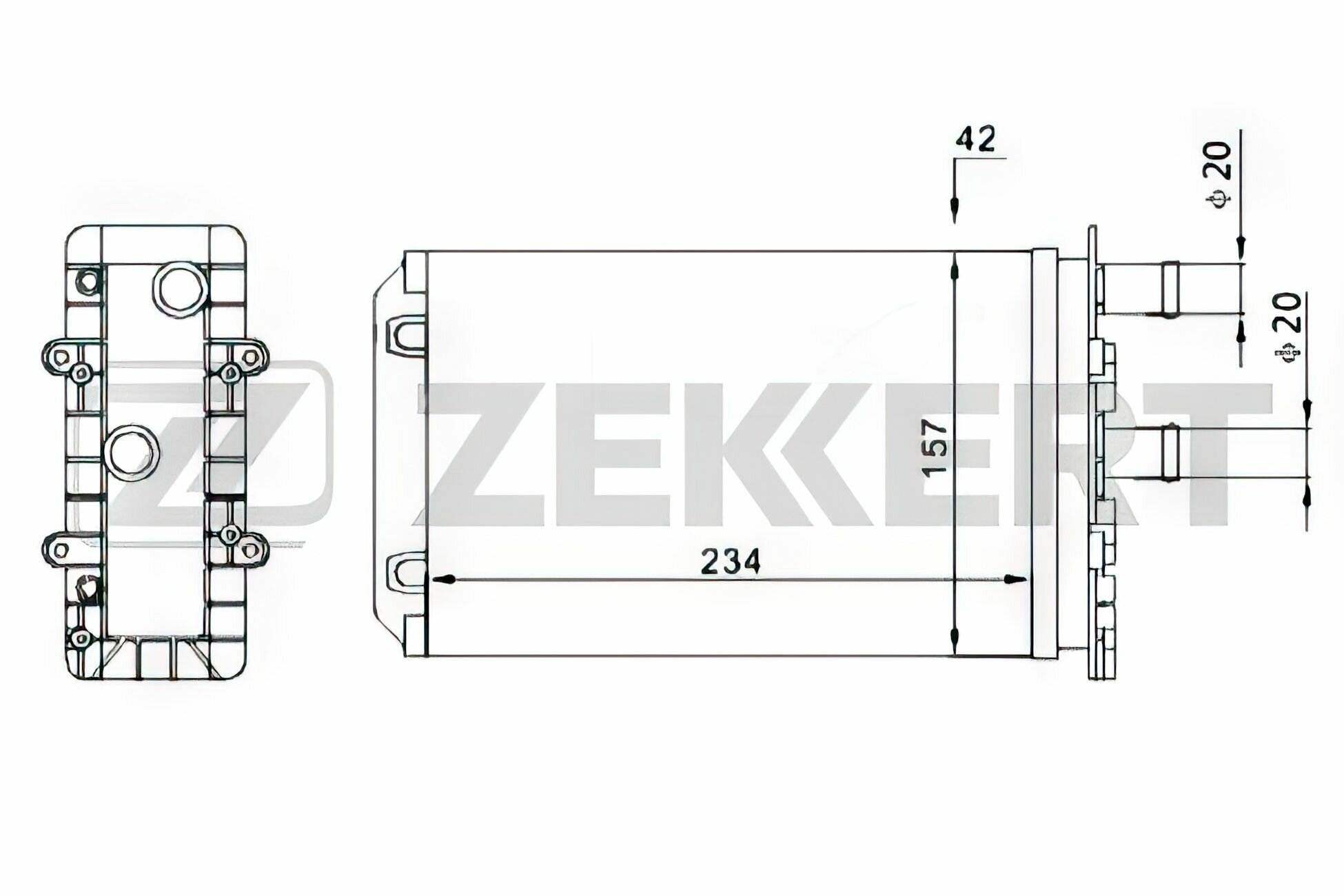 Радиатор печки ZEKKERT MK-5015 для VW Transporter IV